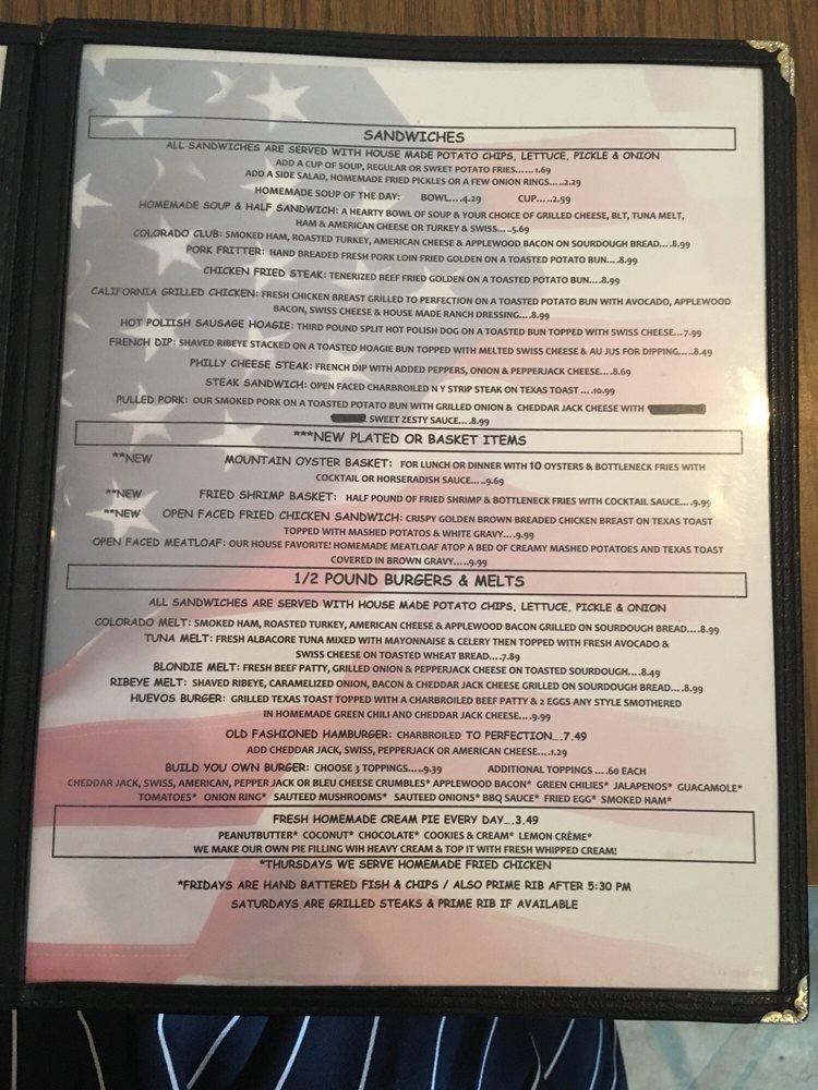 Menu at Post Bar and Grill, Burlington