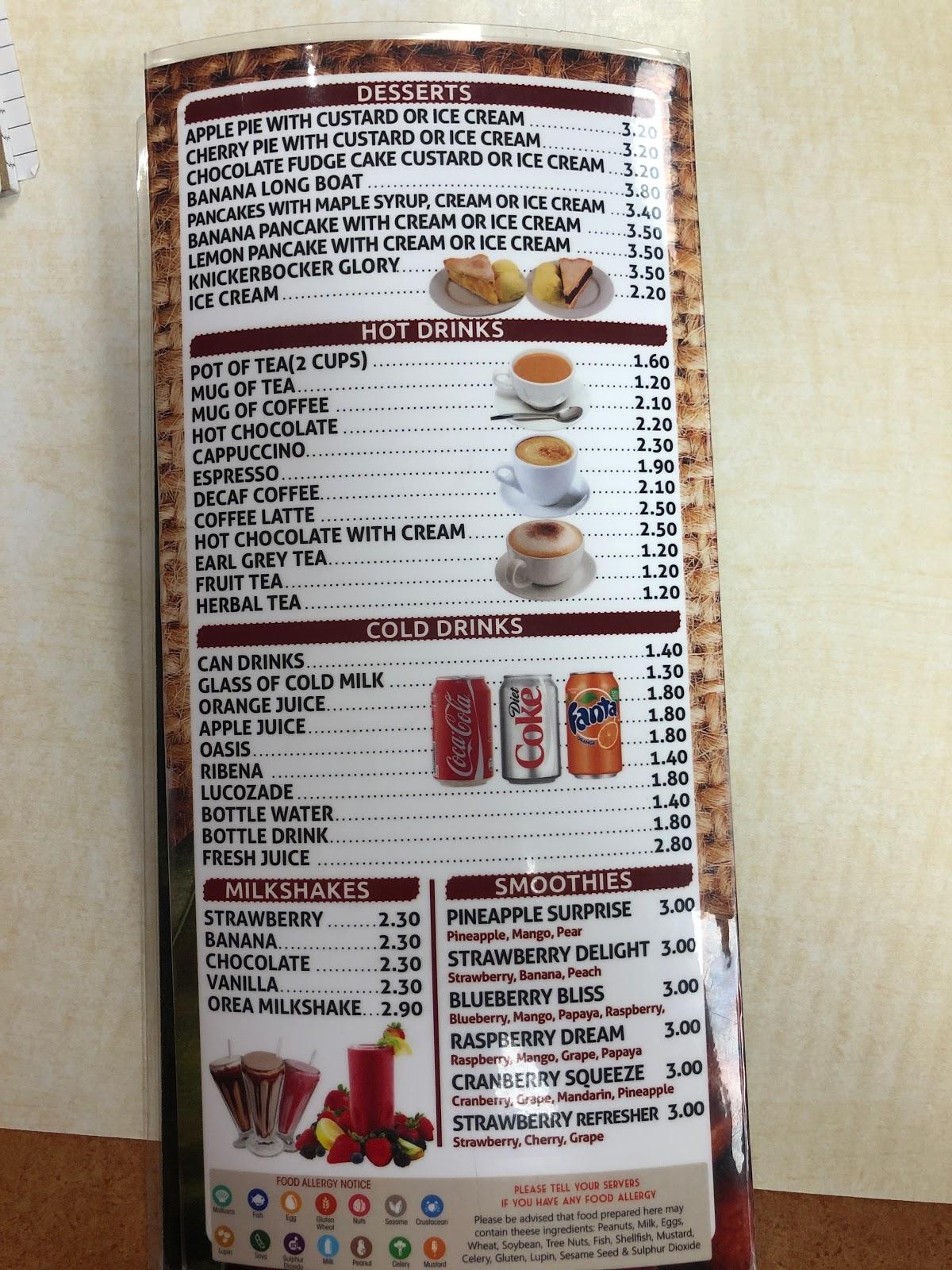 Menu at Wickford Diner cafe, Wickford