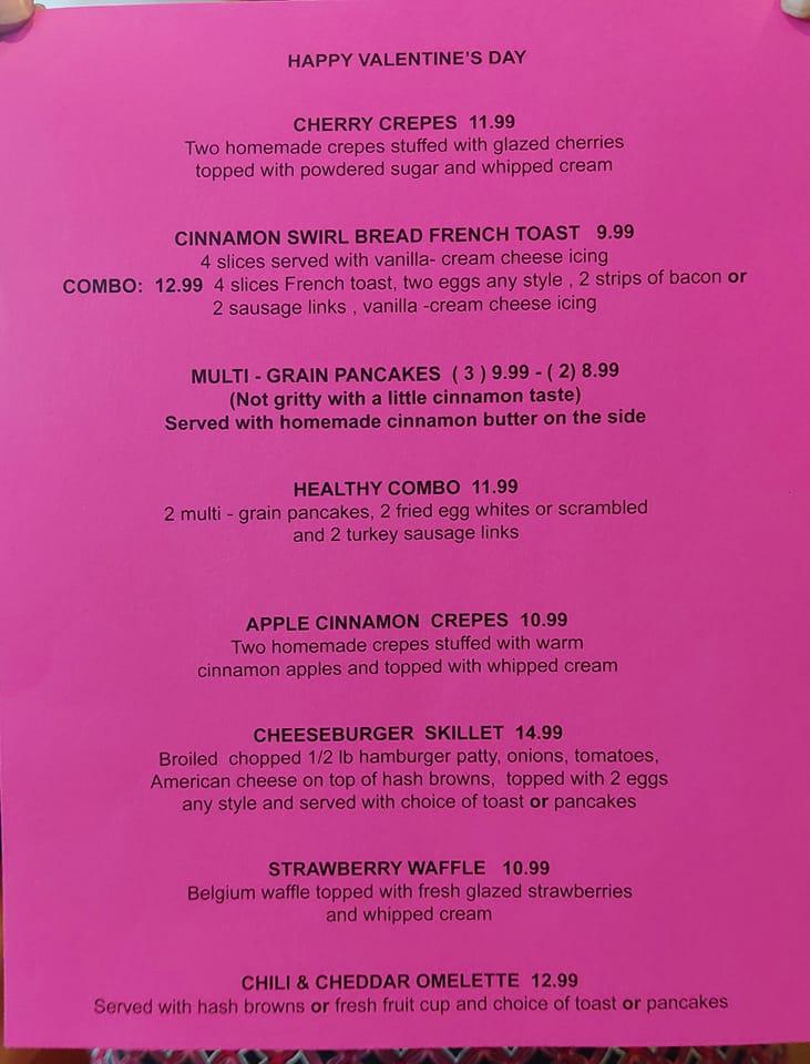 Menu at Andy's Restaurant, Crystal Lake