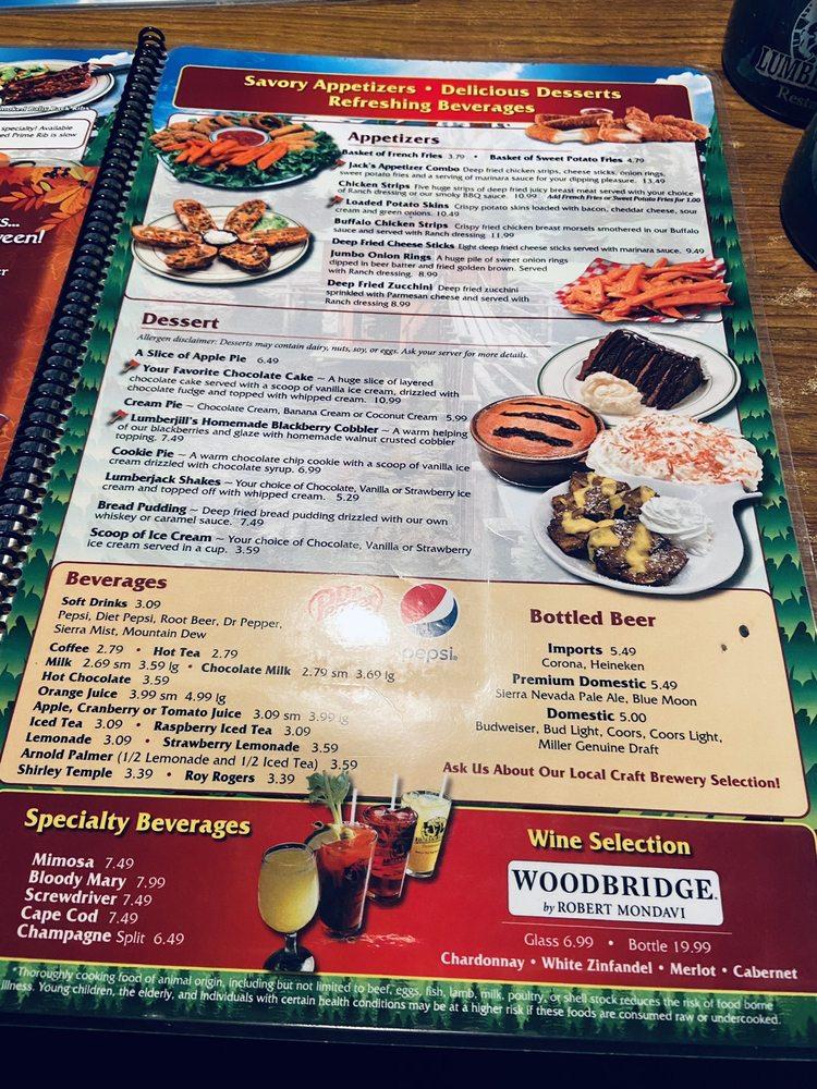 Menu at Lumberjack's Restaurant Yuba City, Yuba City