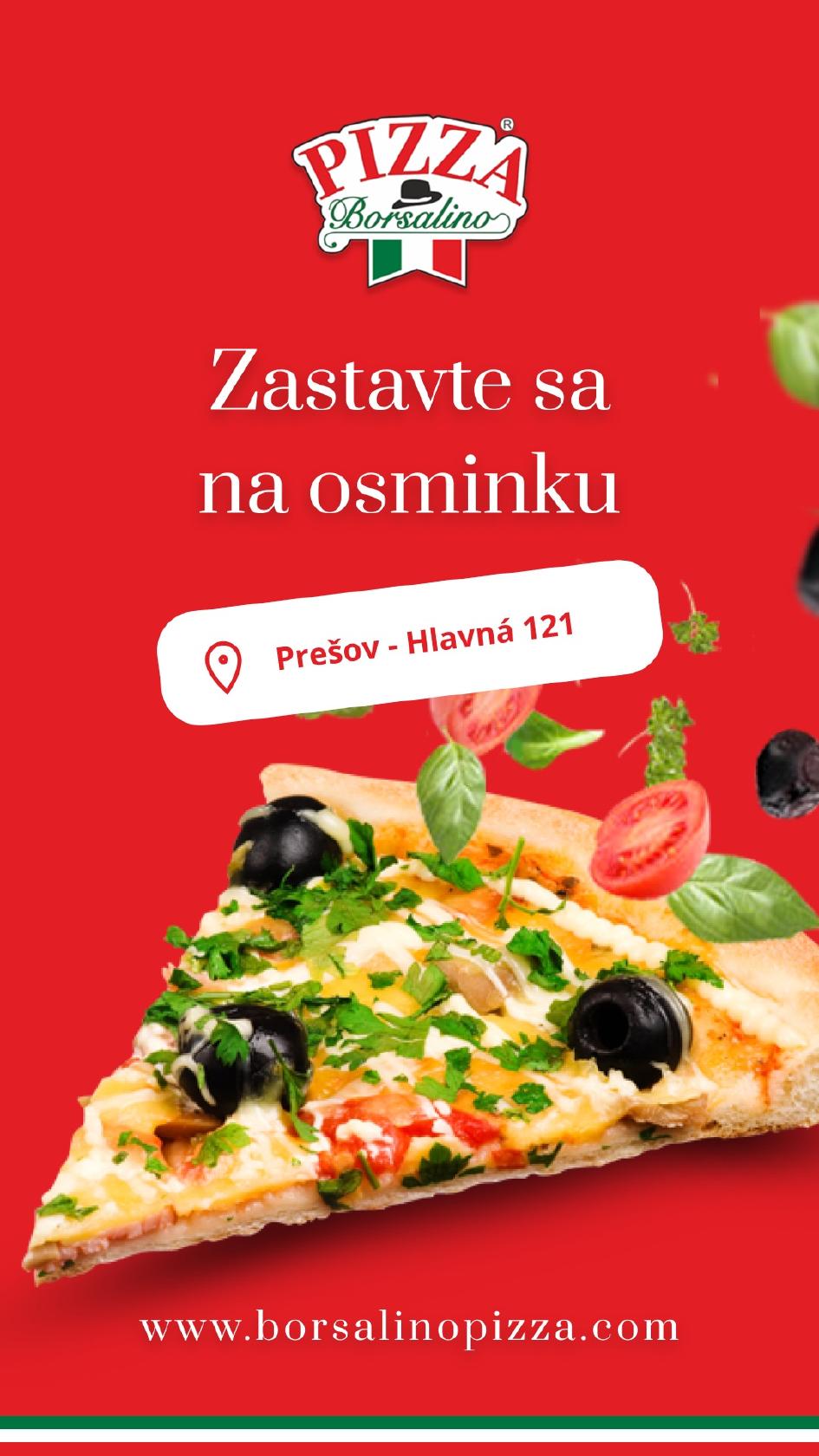 Pizza Borsalino Presov restaurant Pre ov Restaurant menu and