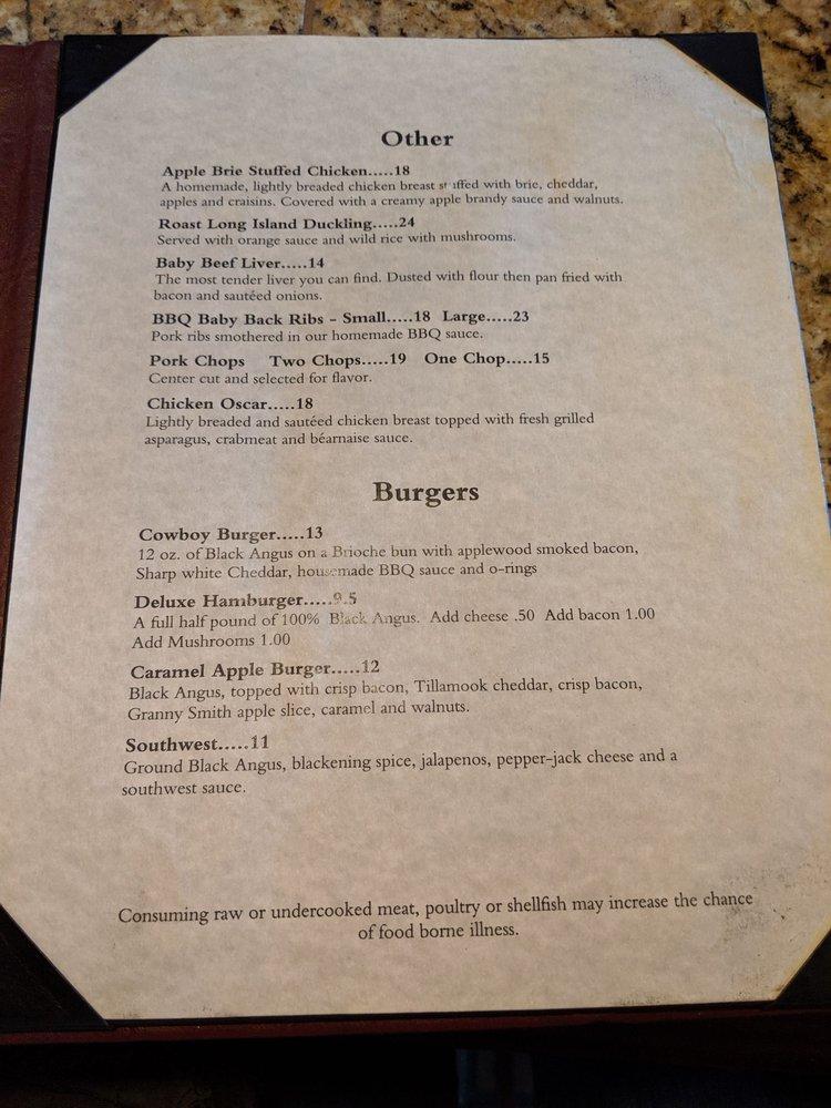 Menu at Rhinelander Pub, Rhinelander