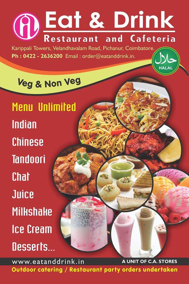 Eat & Drink Restaurant and Cafeteria, Coimbatore Restaurant reviews
