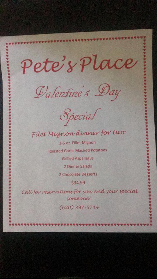 Menu at Pete’s Place pub & bar, Dighton