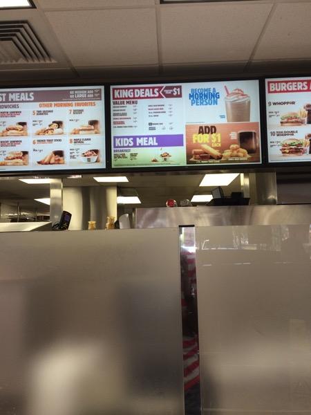 Menu at Burger King fast food, Corpus Christi, 309 Ih 37