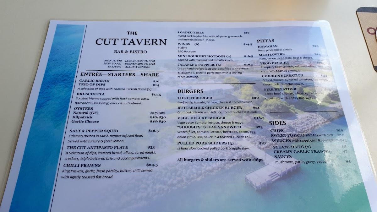 Menu at The Cut Tavern Bar & Bistro, Wannanup