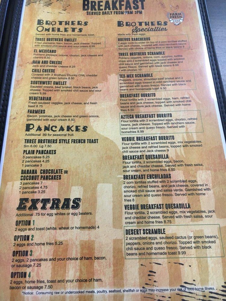 Menu at 3 Brothers Diner restaurant, Grove City