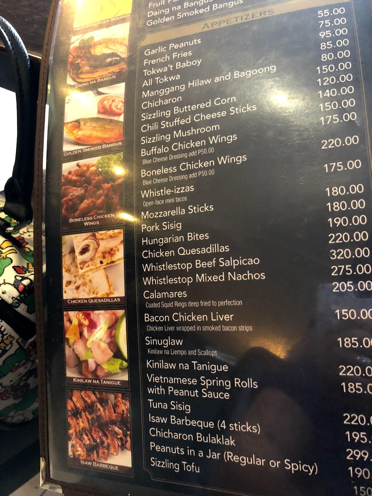 Menu at Whistlestop Westgate Alabang steakhouse, Muntinlupa