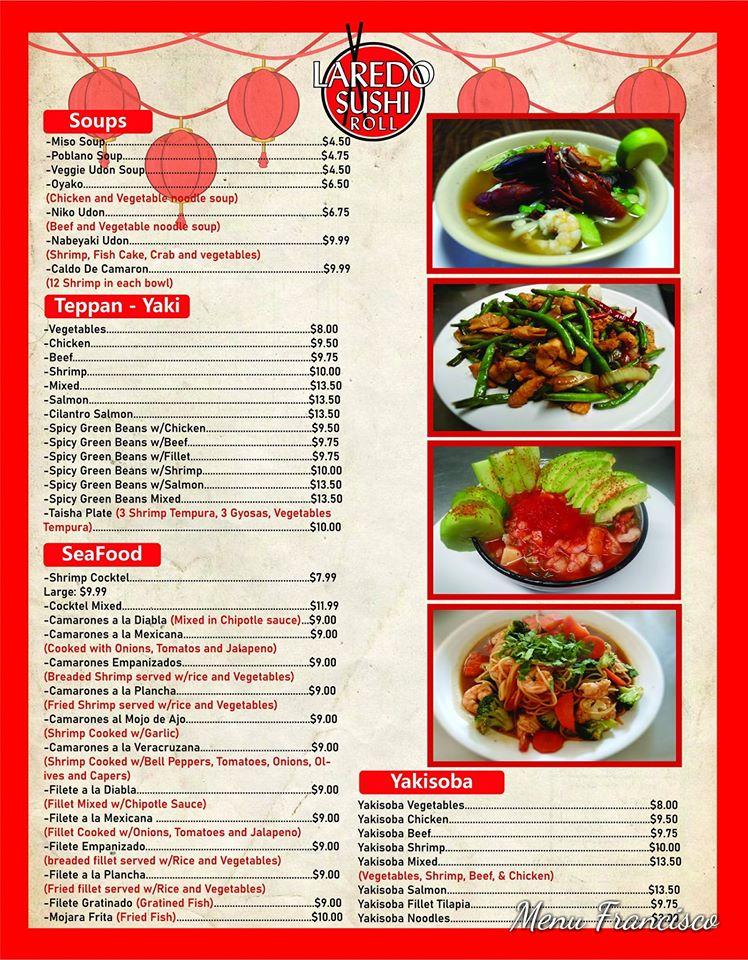 Carta del restaurante Laredo Sushi Roll, Laredo