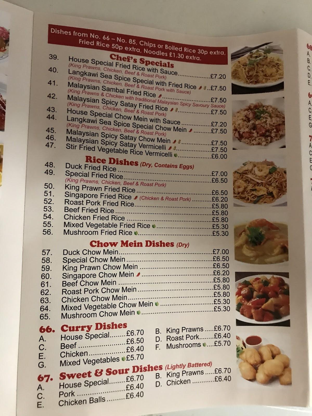 Menu at Panda Noodle Bar, Hartlepool