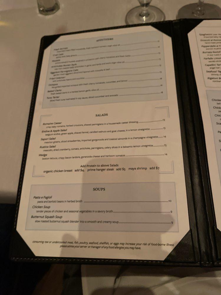 Menu at Sapori Restaurant Scarsdale, Scarsdale