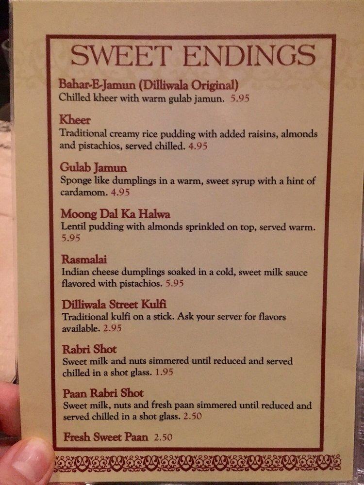 Menu at Dilliwala Indian Kitchen restaurant, Diamond Bar