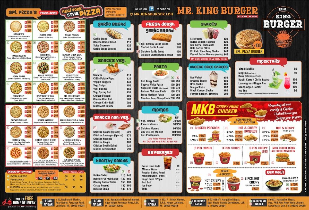 Menu at Mr. King Burger, Ludhiana, Shop