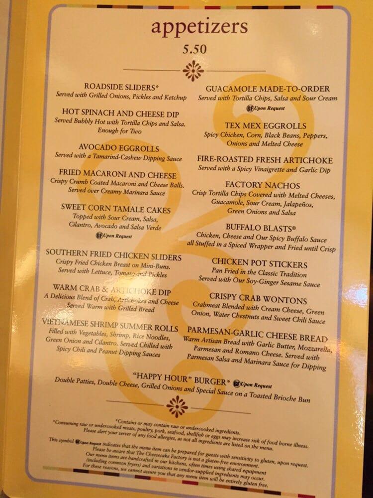 Menu at The Cheesecake Factory desserts, Fort Lauderdale
