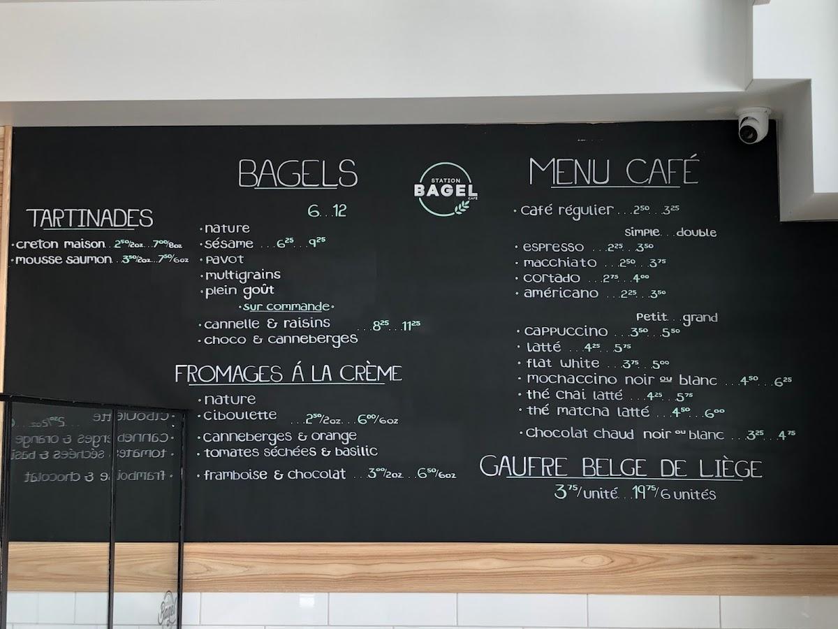 Menu at Station BAGEL & CAFÉ, DeuxMontagnes