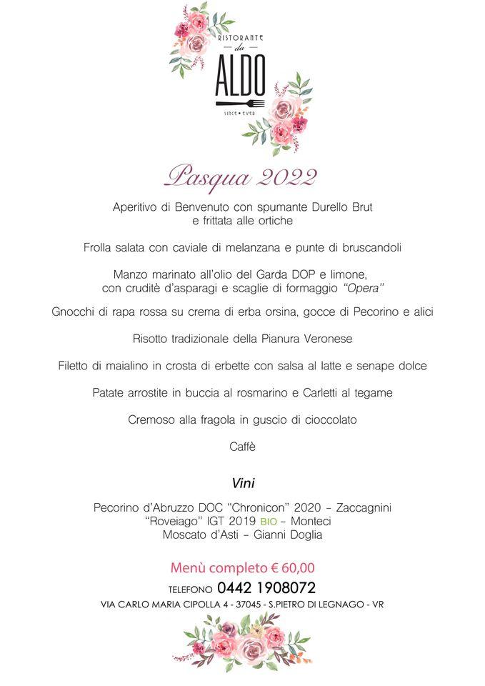 Menu di Ristorante Da Aldo 