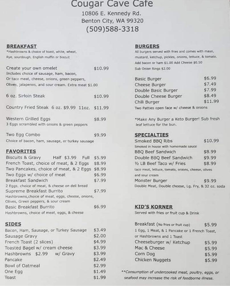 Menu at Desert Food & Deli cafe, Benton City