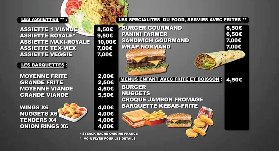Menu at Food Express restaurant, Yvetot