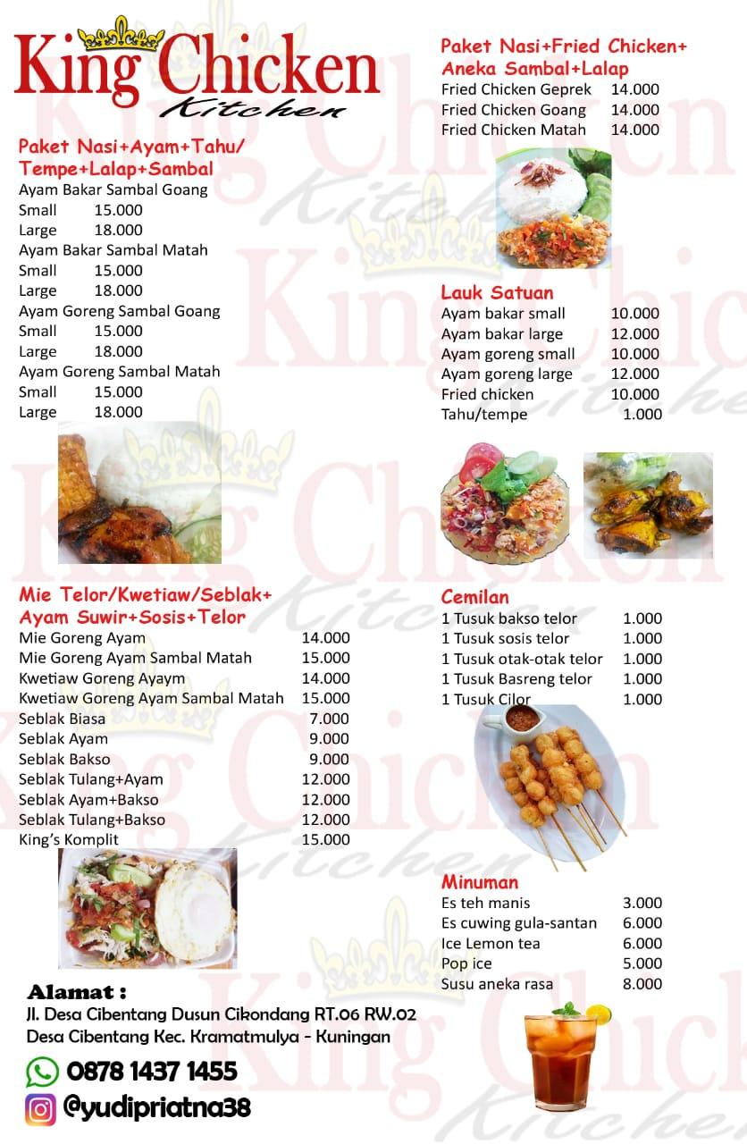 Menu at King Chicken Kitchen restaurant, Kuningan