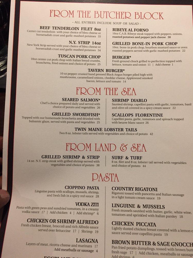Menu at Tuscan Tavern & Grill steakhouse, Lake Geneva