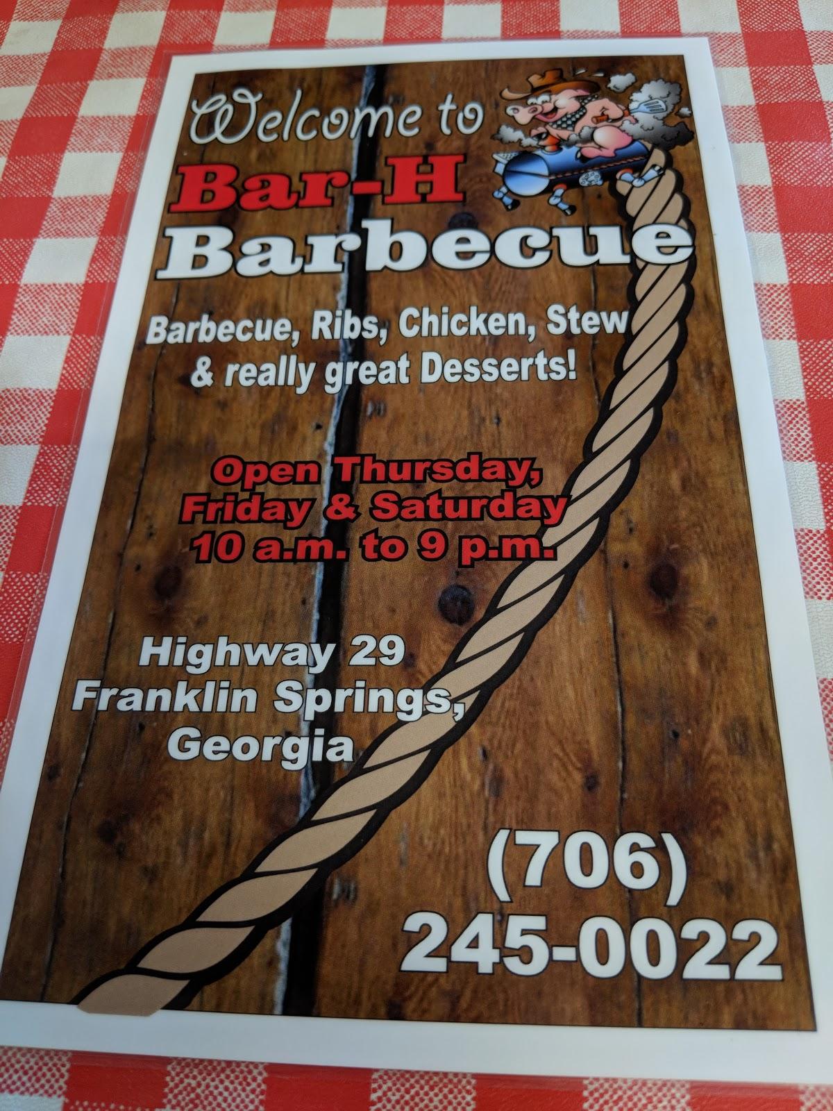 Bar H Barbecue in Franklin Springs - Restaurant menu and reviews