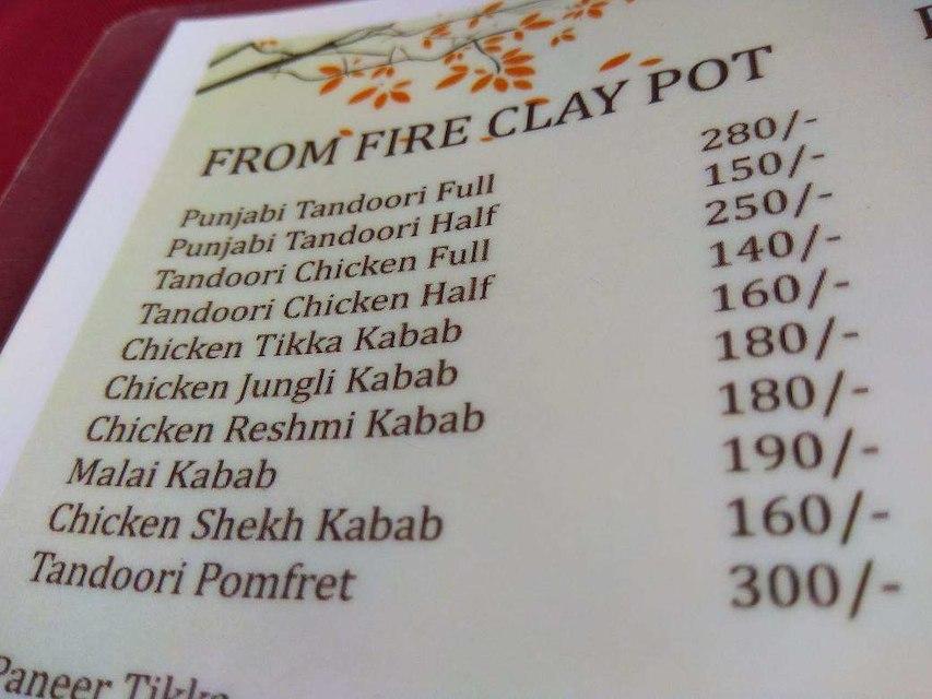 Goa Darbar menu