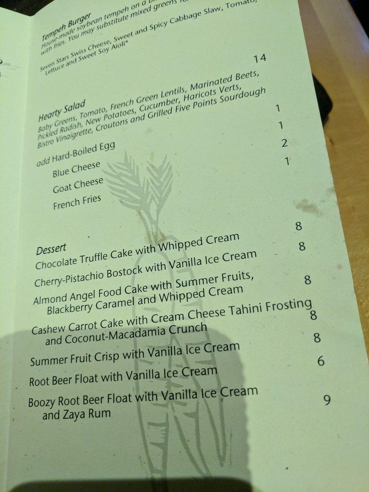Menu at Butterjoint pub & bar, Pittsburgh