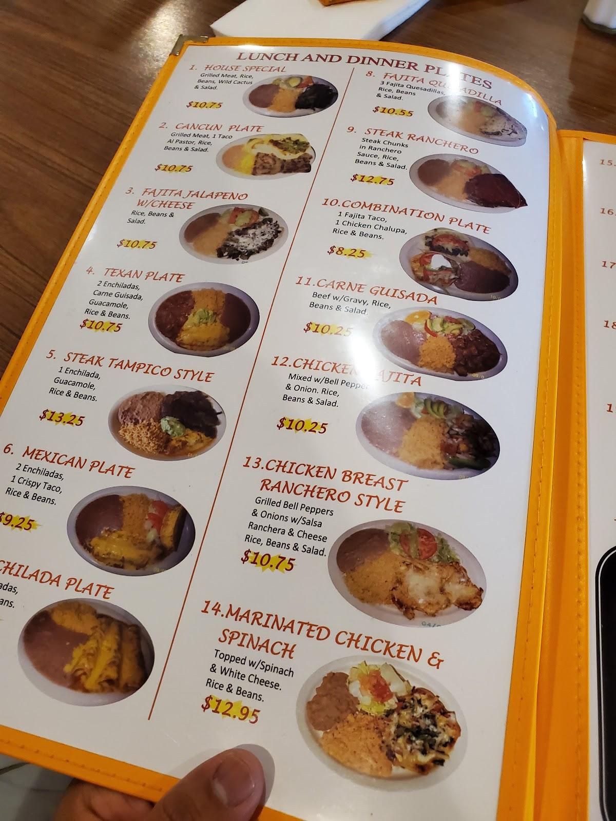 Menu at Cancun Mexican Restaurant, Jourdanton, Jiffy Blvd