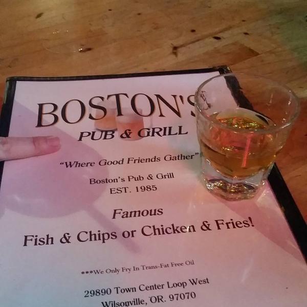 Menu at Boston's Pub & Grill, Wilsonville