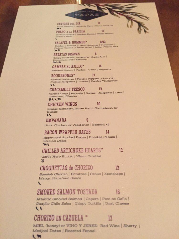 Menu at Iron Vine Tapas Bar And Restaurant, Peekskill