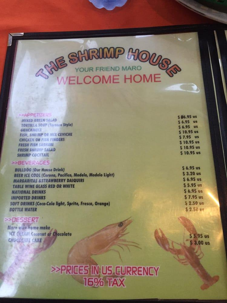 Menu at Maro Shrimp House BBQ, Cabo San Lucas