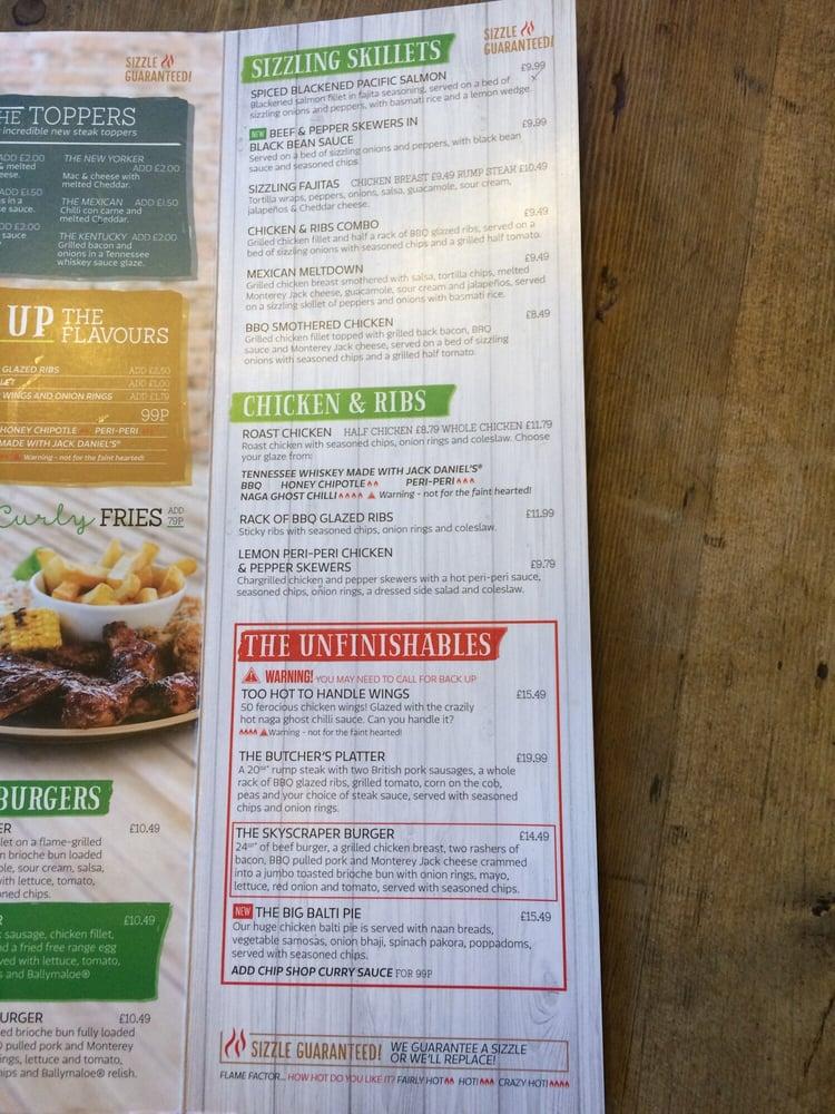 Menu at O'Neill's Kings Cross pub & bar, London, 7377 Euston Rd