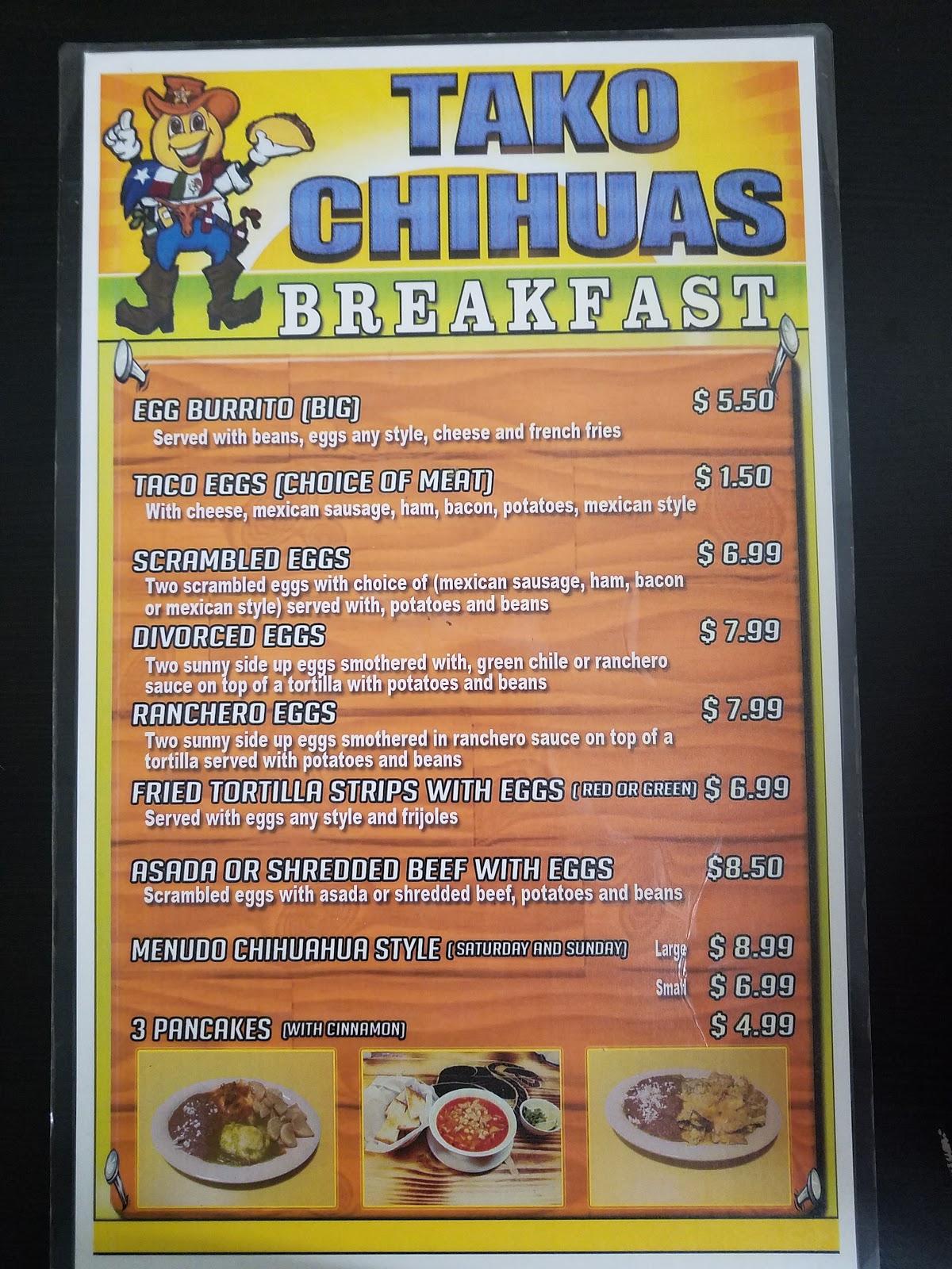 Carta del restaurante Tacos Chihuas, Fort Worth, W Seminary Dr