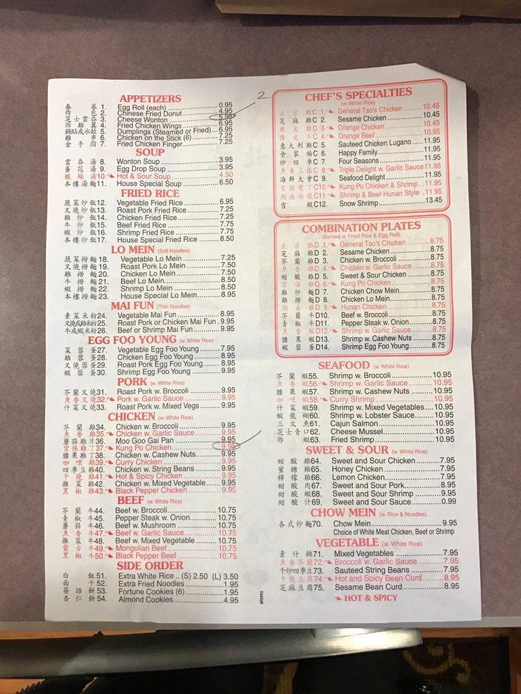 Menu at Buffet House restaurant, Devils Lake