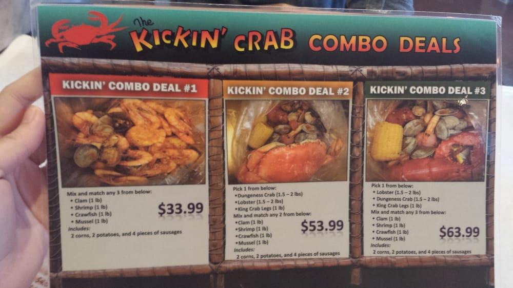 Menu at The Kickin' Crab of Costa Mesa restaurant, Costa Mesa