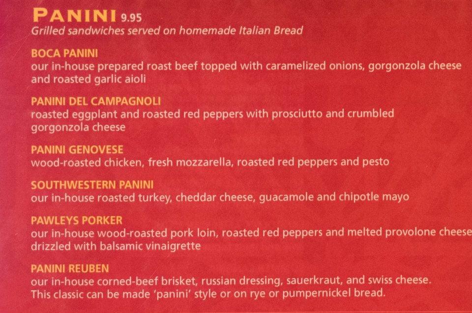 Menu at Landolfi's Italian Bakery, Pawleys Island