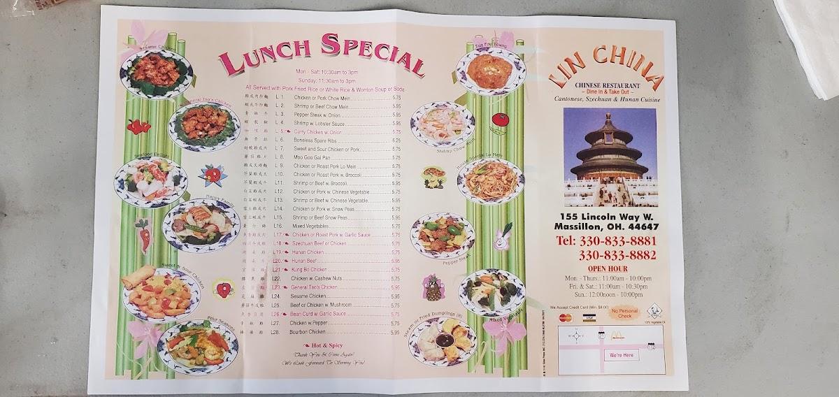 Menu At Lin China Restaurant Massillon