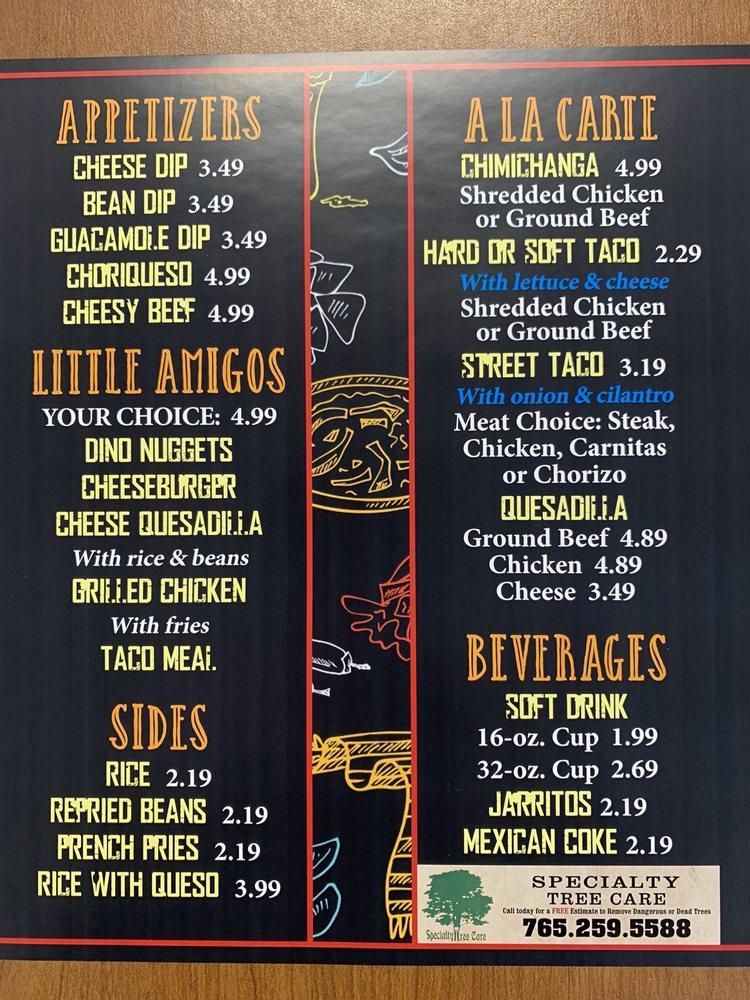 Menu at Salsa’s Mexican Grill Express restaurant, Muncie