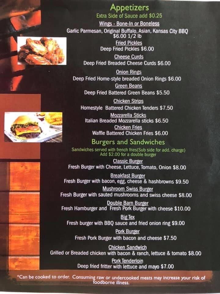 Menu at Lid's Bar & Grill/The Ax Hole at Lid's, Waukon