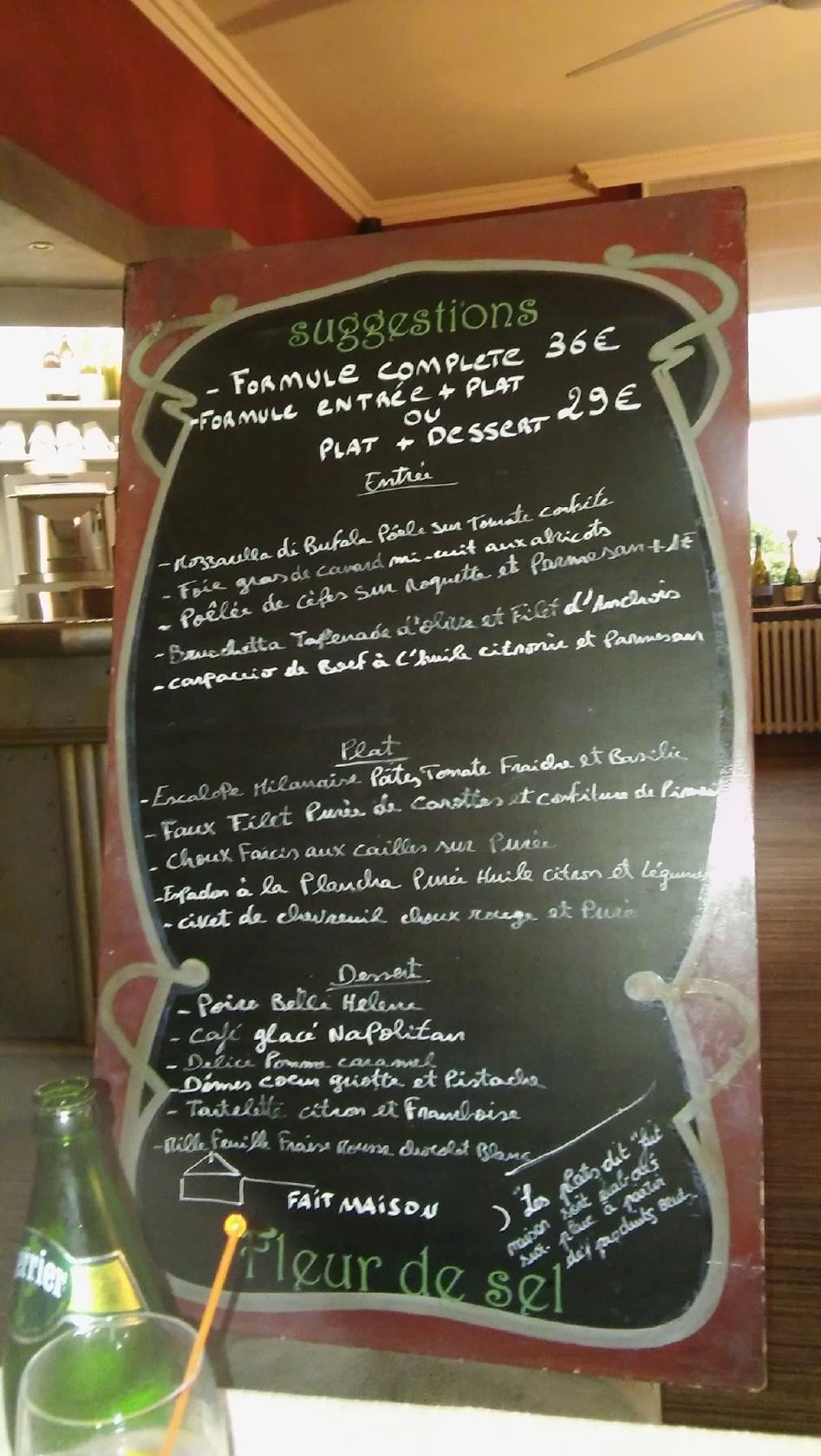 Menu at La Fleur de Sel restaurant, Sarralbe