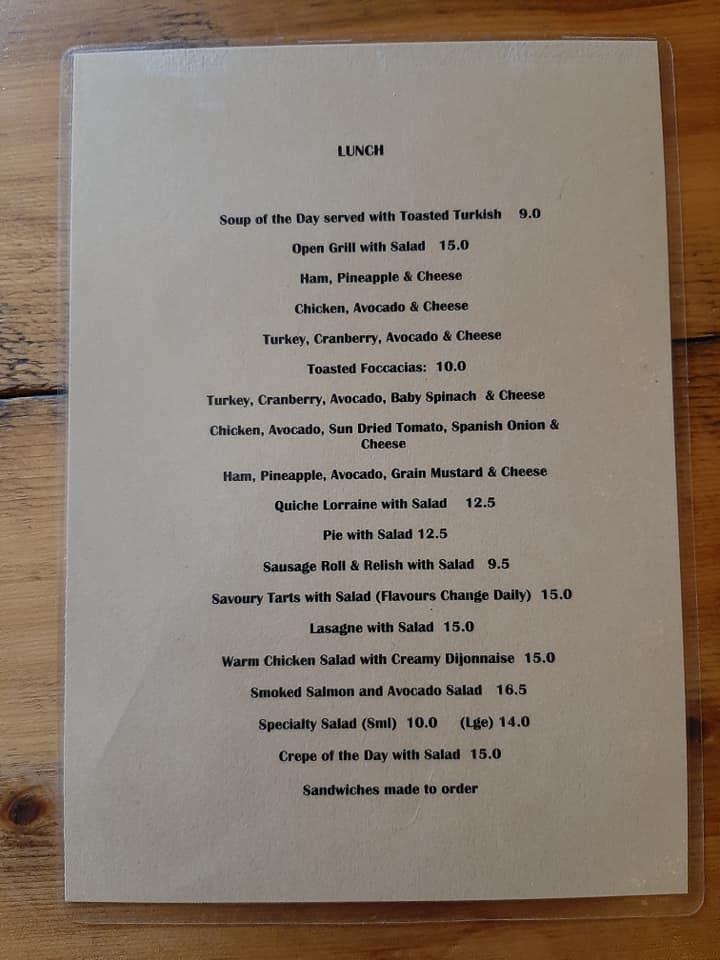 Menu at Little Rustic Pantry cafe, Coolamon, 127129 Cowabbie St