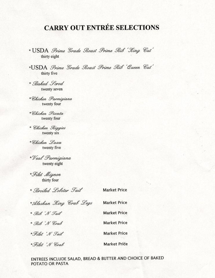 Menu at Lasca's Restaurant & Carry Out, Auburn