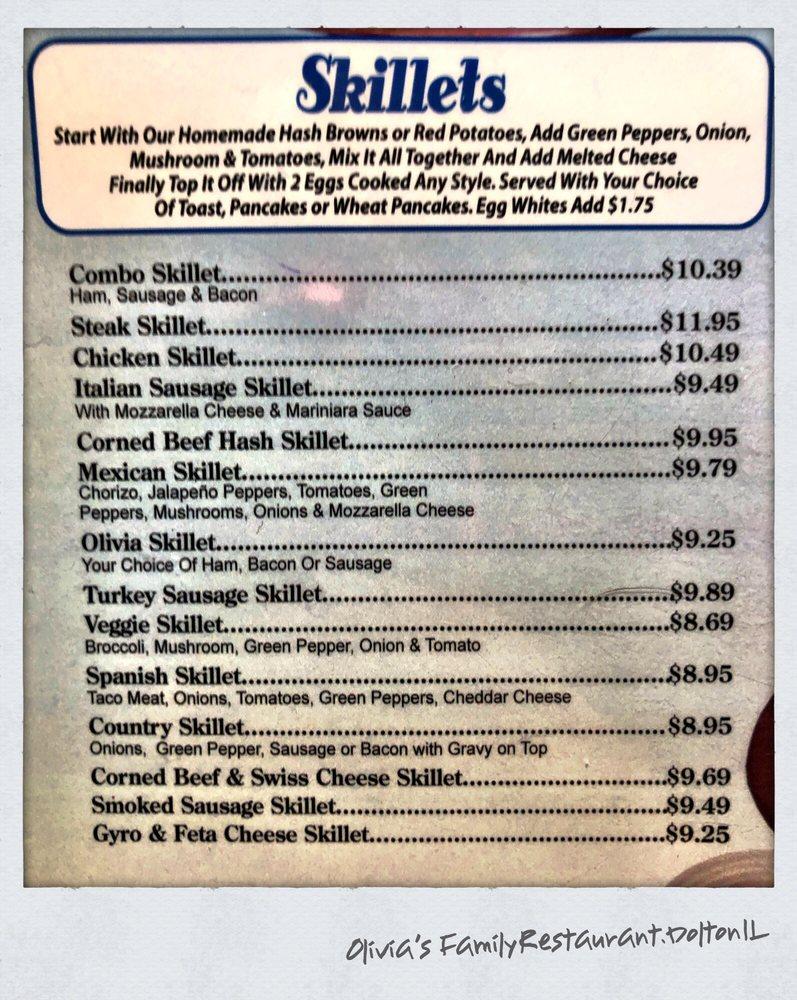 Menu at Olivia's Family Restaurant, Dolton