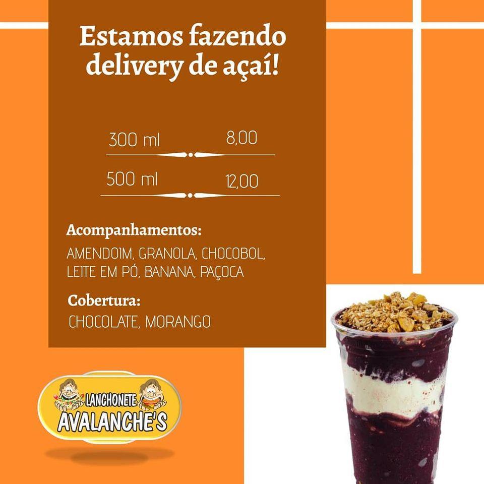 LANCHONETE AVALANCHE'S cardápio