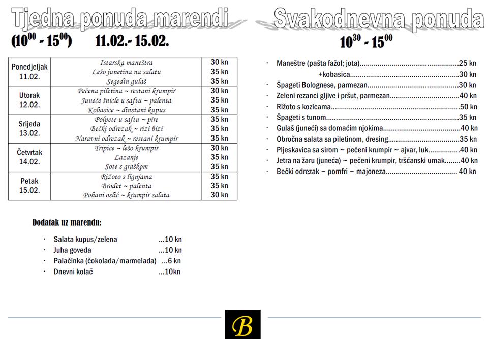 Menu di Baćo 
