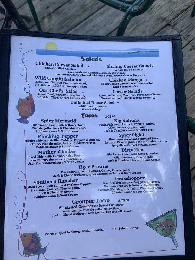 Menu at Sunset Grille pub & bar, Sebring