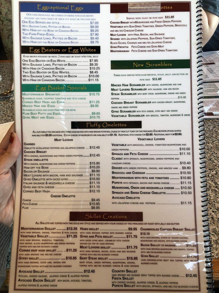 Menu at Egg Basket Pancake House restaurant, Streamwood