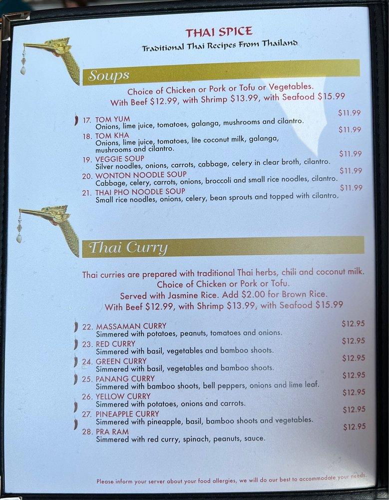 Menu At Thai Spice Restaurant Albuquerque   R2d3 Thai Spice Menu 2023 01 2 