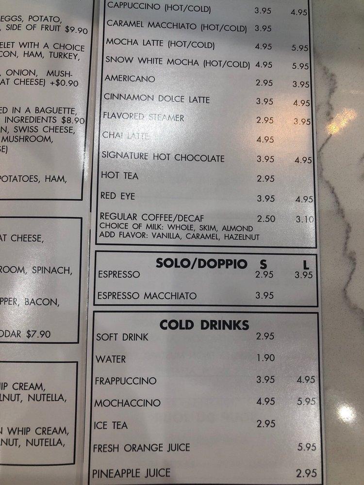 Menu at The French Café Hamlin restaurant, Winter Garden, New