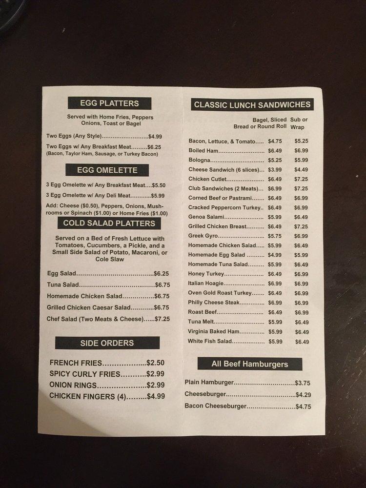 Carta de Barry's Bagel & Deli, Clifton